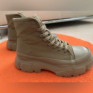 CANVAS COMBAT ANKLE BOOTS 37